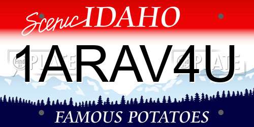 1ARAV4U Idaho License Plate