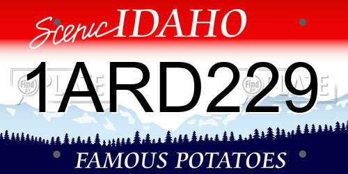 1ARD229 Idaho License Plate