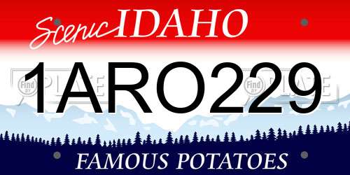 1ARO229 Idaho License Plate