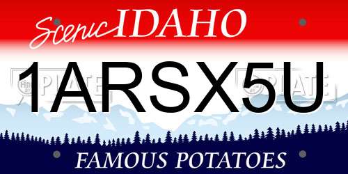 1ARSX5U Idaho License Plate