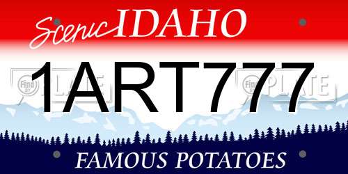 1ART777 Idaho License Plate