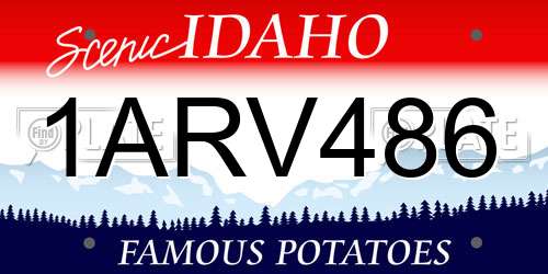 1ARV486 Idaho License Plate