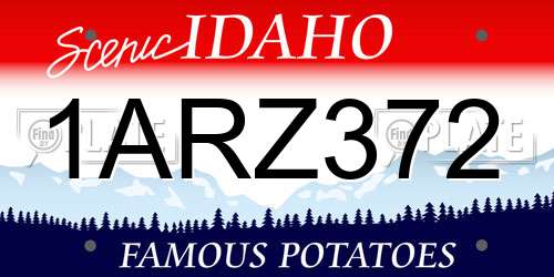 1ARZ372 Idaho License Plate