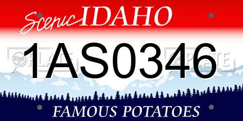 1AS0346 Idaho License Plate