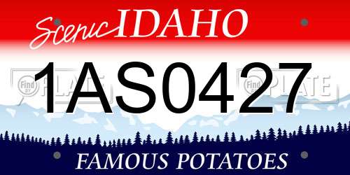 1AS0427 Idaho License Plate