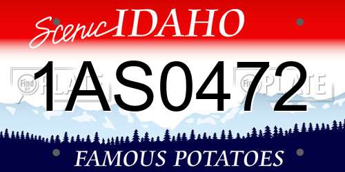 1AS0472 Idaho License Plate