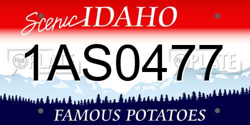 1AS0477 Idaho License Plate