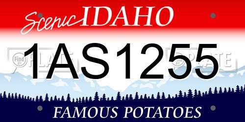 1AS1255 Idaho License Plate