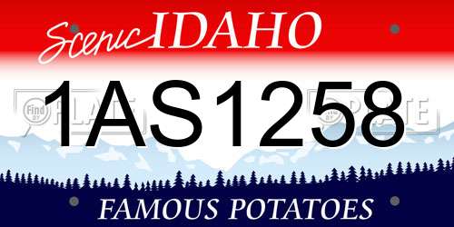 1AS1258 Idaho License Plate