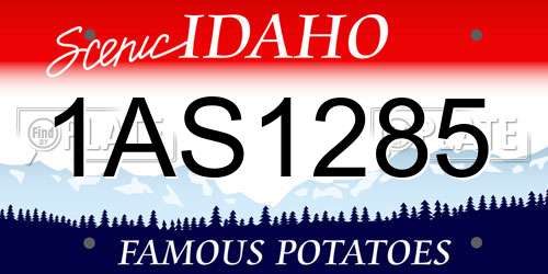 1AS1285 Idaho License Plate