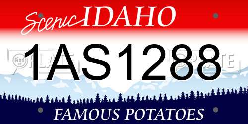 1AS1288 Idaho License Plate
