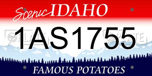 1AS1755 Idaho License Plate