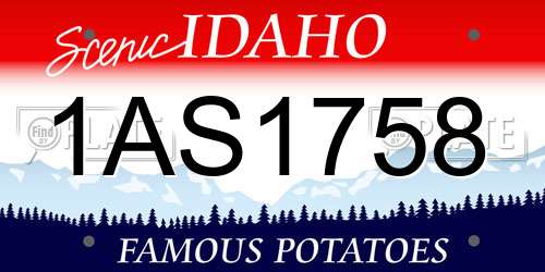 1AS1758 Idaho License Plate