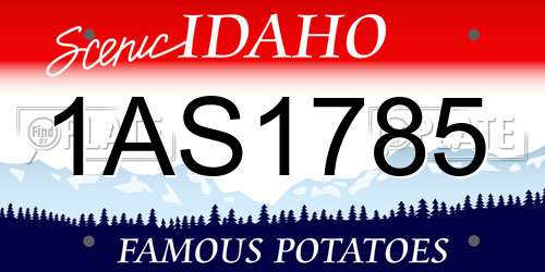 1AS1785 Idaho License Plate