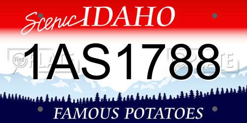 1AS1788 Idaho License Plate