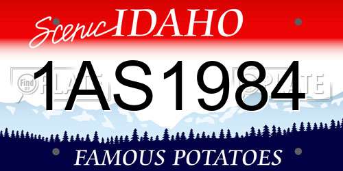 1AS1984 Idaho License Plate