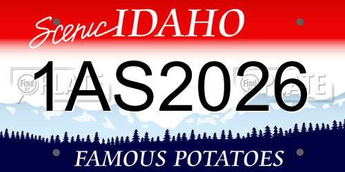 1AS2026 Idaho License Plate