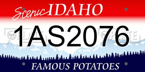 1AS2076 Idaho License Plate