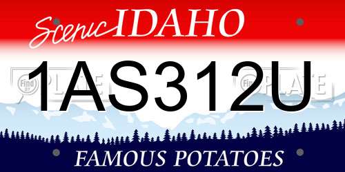 1AS312U Idaho License Plate