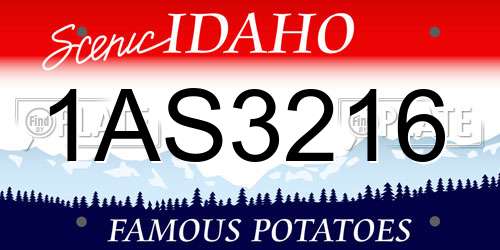 1AS3216 Idaho License Plate