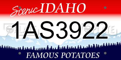 1AS3922 Idaho License Plate