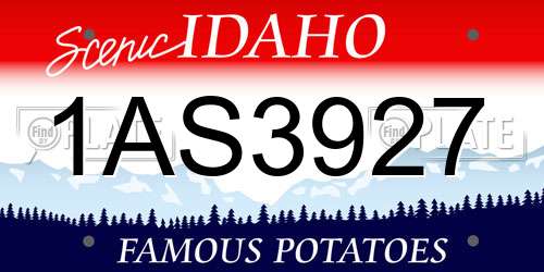 1AS3927 Idaho License Plate