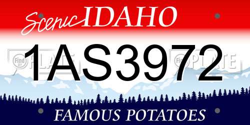 1AS3972 Idaho License Plate