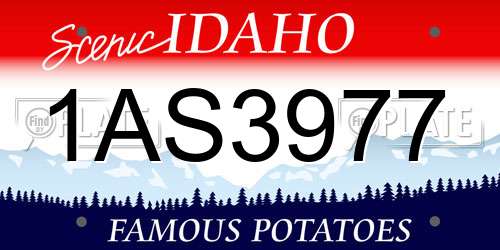 1AS3977 Idaho License Plate