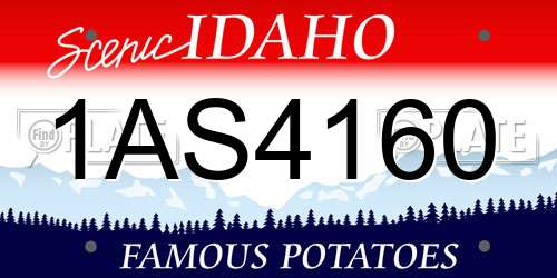 1AS4160 Idaho License Plate