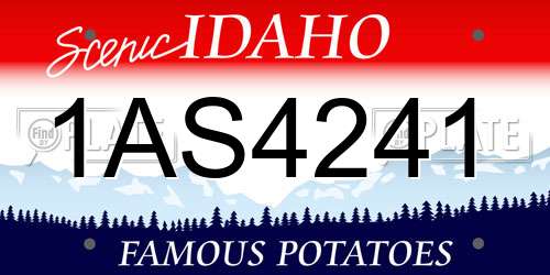 1AS4241 Idaho License Plate