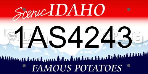 1AS4243 Idaho License Plate