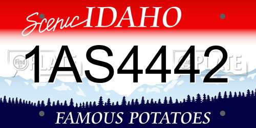 1AS4442 Idaho License Plate