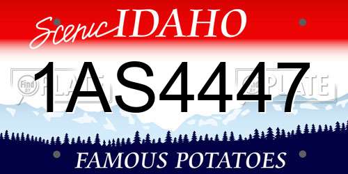 1AS4447 Idaho License Plate