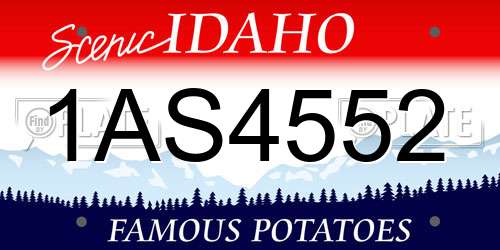 1AS4552 Idaho License Plate