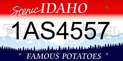 1AS4557 Idaho License Plate