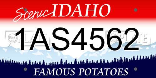 1AS4562 Idaho License Plate