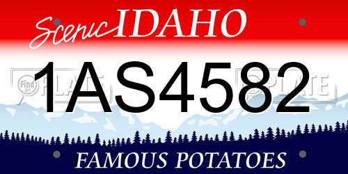 1AS4582 Idaho License Plate