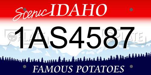 1AS4587 Idaho License Plate