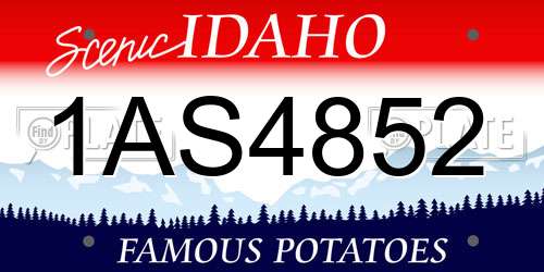 1AS4852 Idaho License Plate