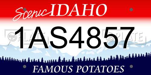 1AS4857 Idaho License Plate