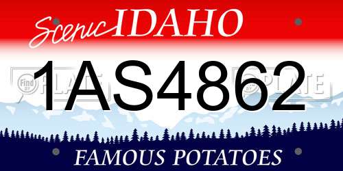 1AS4862 Idaho License Plate