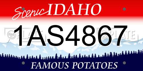 1AS4867 Idaho License Plate