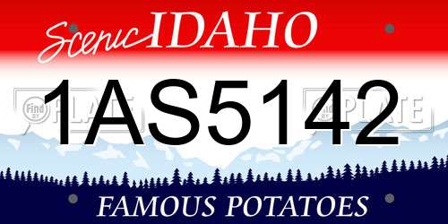 1AS5142 Idaho License Plate