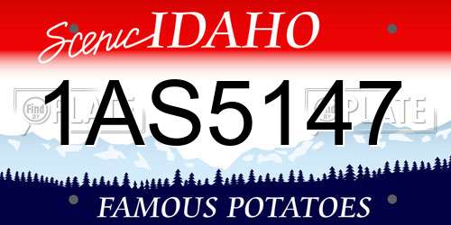 1AS5147 Idaho License Plate