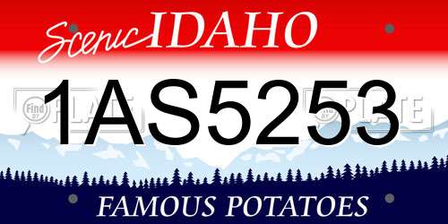1AS5253 Idaho License Plate