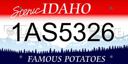 1AS5326 Idaho License Plate