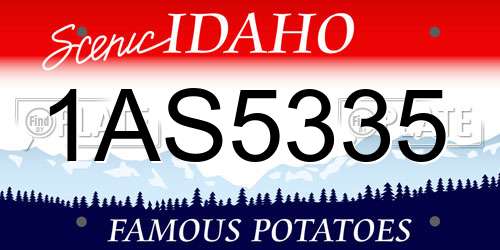 1AS5335 Idaho License Plate