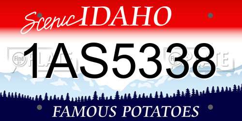 1AS5338 Idaho License Plate