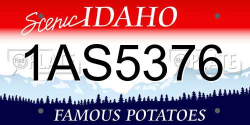 1AS5376 Idaho License Plate