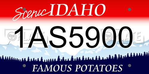 1AS5900 Idaho License Plate